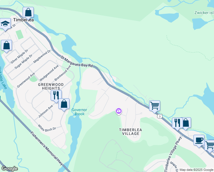map of restaurants, bars, coffee shops, grocery stores, and more near 2152 Saint Margarets Bay Road in Timberlea