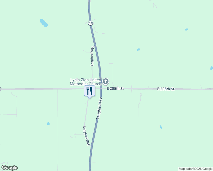 map of restaurants, bars, coffee shops, grocery stores, and more near 1026 East 205th Street in Jordan