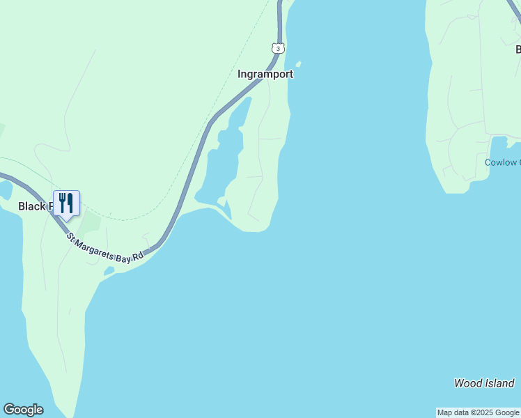 map of restaurants, bars, coffee shops, grocery stores, and more near 100 Meiseners Point Road in Ingramport