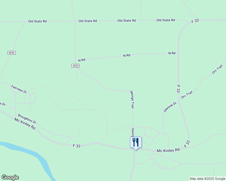 map of restaurants, bars, coffee shops, grocery stores, and more near 1001 George Trail in Mio