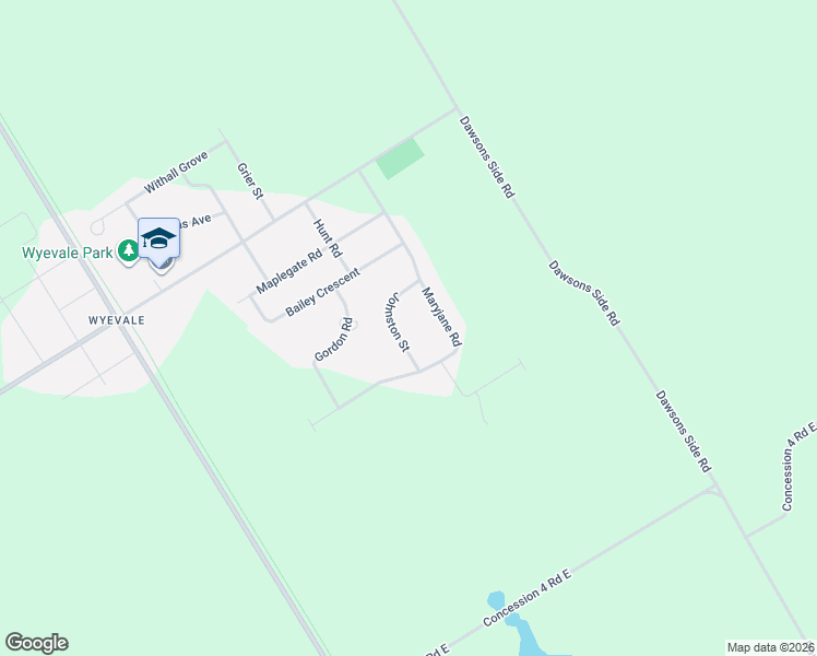 map of restaurants, bars, coffee shops, grocery stores, and more near 21 Johnston Street in Simcoe County