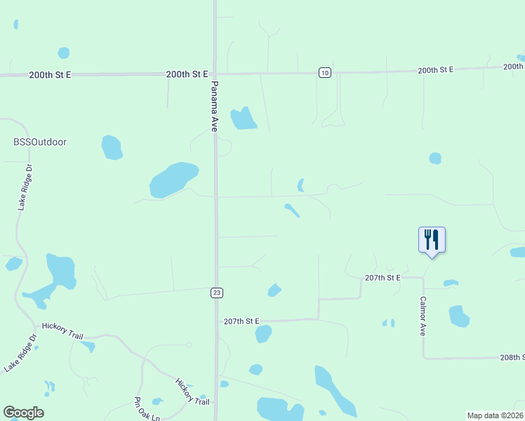map of restaurants, bars, coffee shops, grocery stores, and more near 20377 Panama Avenue in Prior Lake