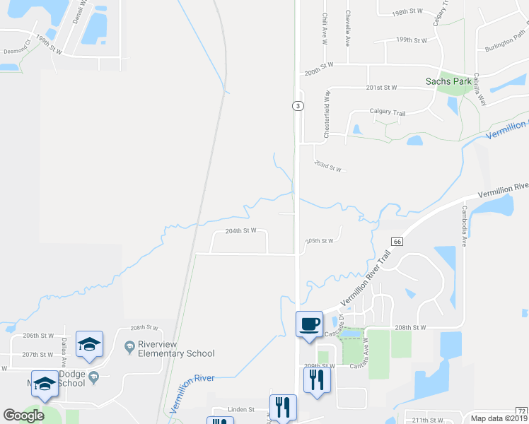 map of restaurants, bars, coffee shops, grocery stores, and more near 20411 Chippendale Avenue West in Farmington