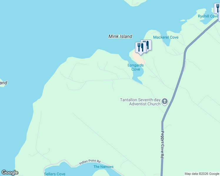 map of restaurants, bars, coffee shops, grocery stores, and more near 184 Longards Road in Tantallon