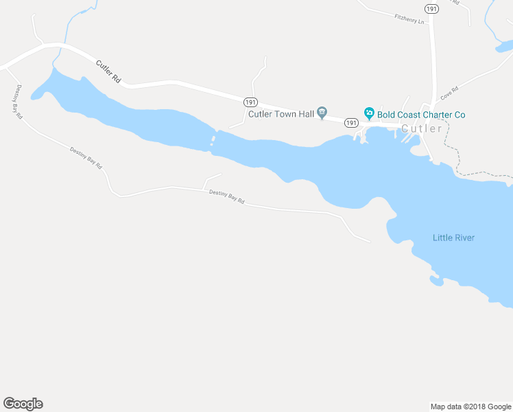 map of restaurants, bars, coffee shops, grocery stores, and more near 151 Destiny Bay Road in Cutler