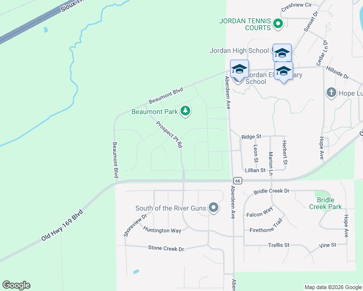 map of restaurants, bars, coffee shops, grocery stores, and more near 6200 Beaumont Boulevard in Jordan