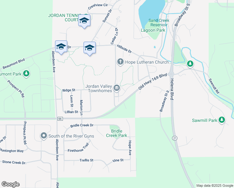 map of restaurants, bars, coffee shops, grocery stores, and more near 375 Augusta Court in Jordan