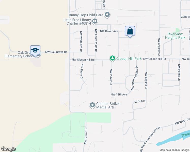 map of restaurants, bars, coffee shops, grocery stores, and more near 3118 Northwest Gibson Hill Road in Albany