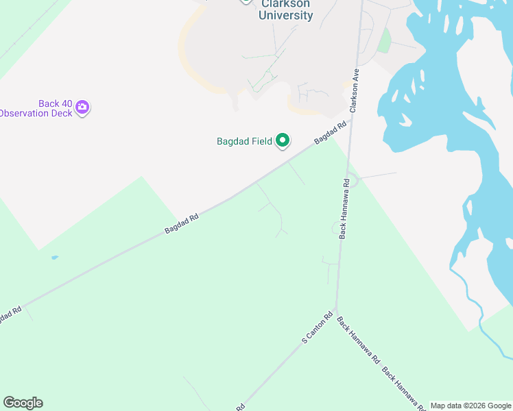 map of restaurants, bars, coffee shops, grocery stores, and more near 934 Bagdad Road in Potsdam
