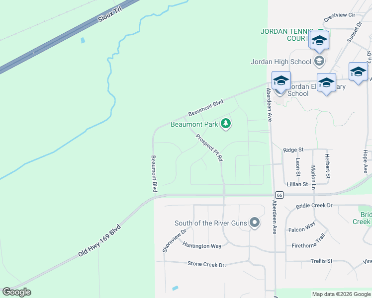 map of restaurants, bars, coffee shops, grocery stores, and more near 6300 Beaumont Boulevard in Jordan