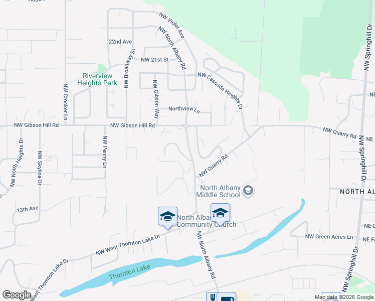 map of restaurants, bars, coffee shops, grocery stores, and more near 1500 Northwest Laurel Heights Drive in Albany