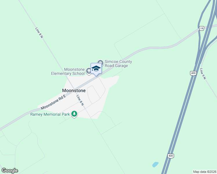 map of restaurants, bars, coffee shops, grocery stores, and more near 19 Ellen Drive in Moonstone