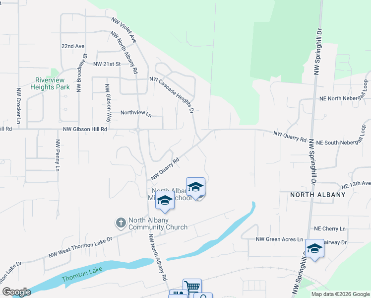 map of restaurants, bars, coffee shops, grocery stores, and more near 1387 Northwest Twins Lane in Albany