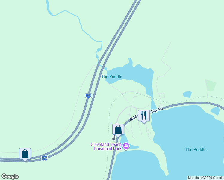 map of restaurants, bars, coffee shops, grocery stores, and more near 199 Puddle Road in Hubbards
