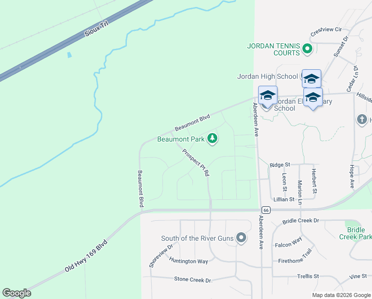 map of restaurants, bars, coffee shops, grocery stores, and more near 6300 Beaumont Boulevard in Jordan
