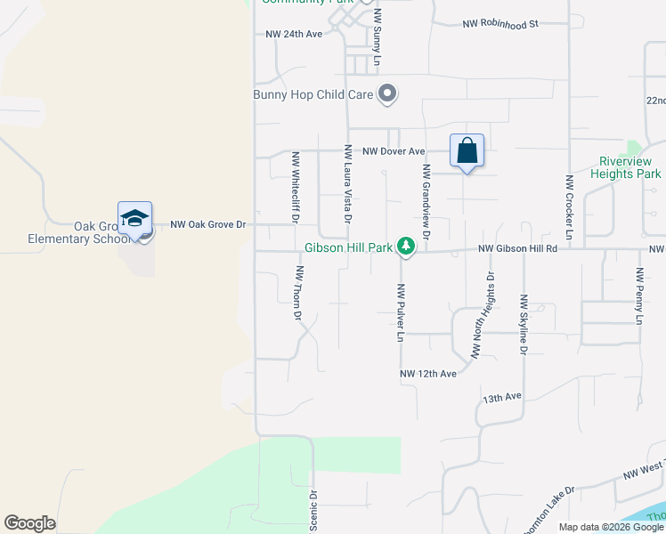 map of restaurants, bars, coffee shops, grocery stores, and more near 1588 Northwest Laura Vista Drive in Albany