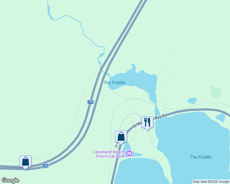 map of restaurants, bars, coffee shops, grocery stores, and more near 199 Puddle Road in Hubbards
