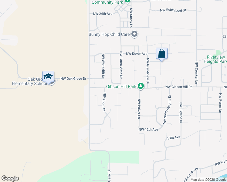 map of restaurants, bars, coffee shops, grocery stores, and more near 3178 Northwest Gibson Hill Road in Albany