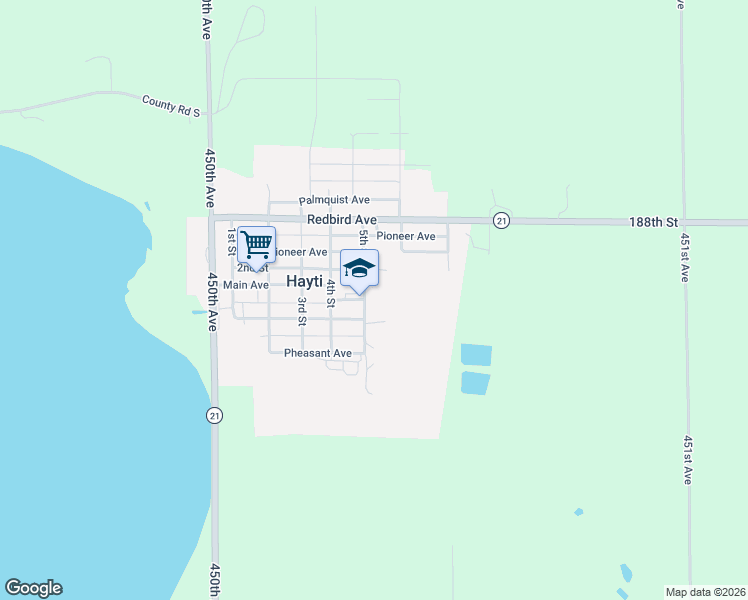 map of restaurants, bars, coffee shops, grocery stores, and more near 310 5th Street in Hayti