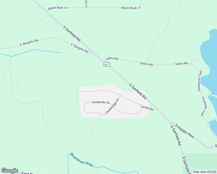 map of restaurants, bars, coffee shops, grocery stores, and more near 1375-1929 Lardie Road in Traverse City