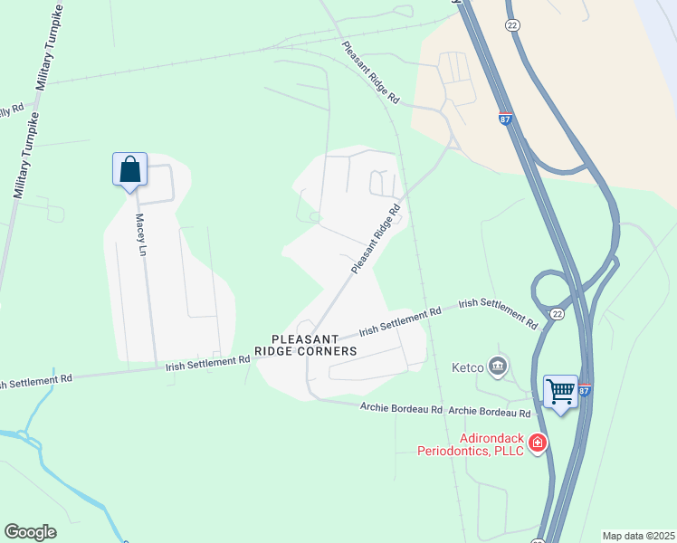 map of restaurants, bars, coffee shops, grocery stores, and more near 41 Pleasant Ridge Road in Plattsburgh