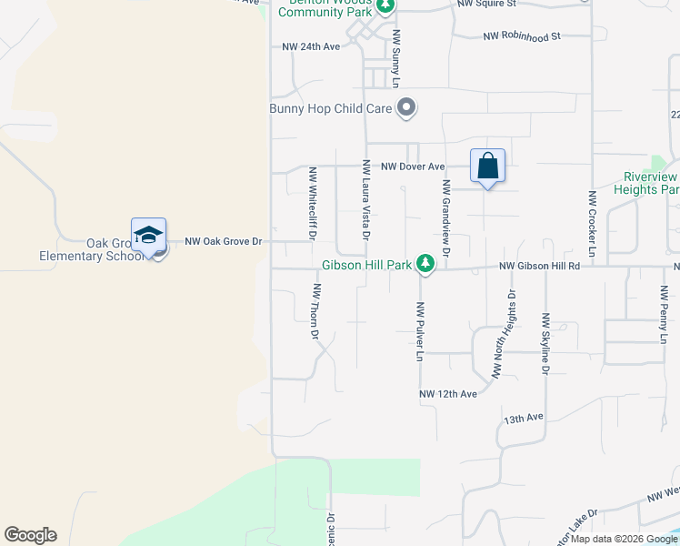 map of restaurants, bars, coffee shops, grocery stores, and more near 3178 Northwest Gibson Hill Road in Albany