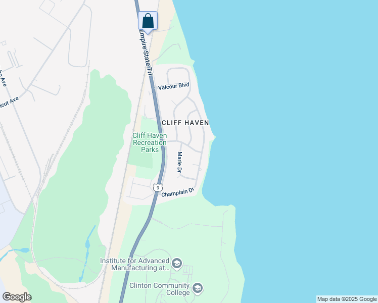 map of restaurants, bars, coffee shops, grocery stores, and more near 3 Plattsburgh Avenue in Plattsburgh