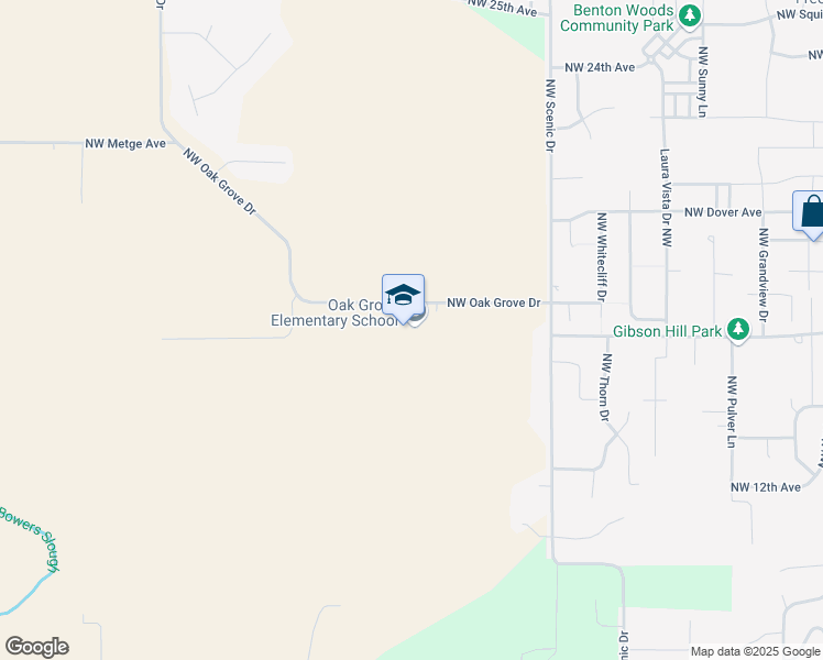 map of restaurants, bars, coffee shops, grocery stores, and more near 1500 Northwest Oak Grove Drive in Albany