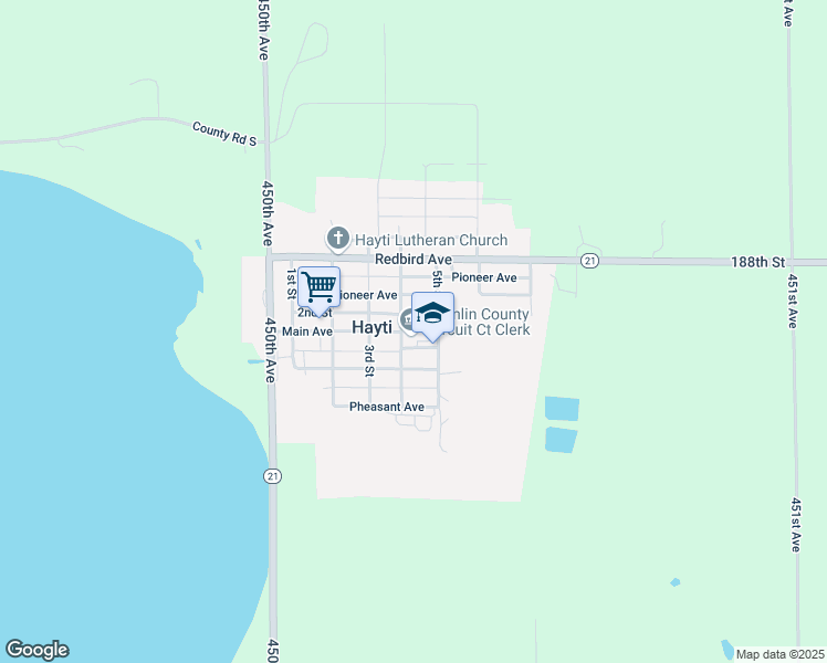 map of restaurants, bars, coffee shops, grocery stores, and more near 300 4th Street in Hayti
