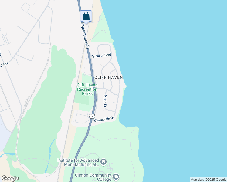 map of restaurants, bars, coffee shops, grocery stores, and more near 2 Plattsburgh Avenue in Plattsburgh