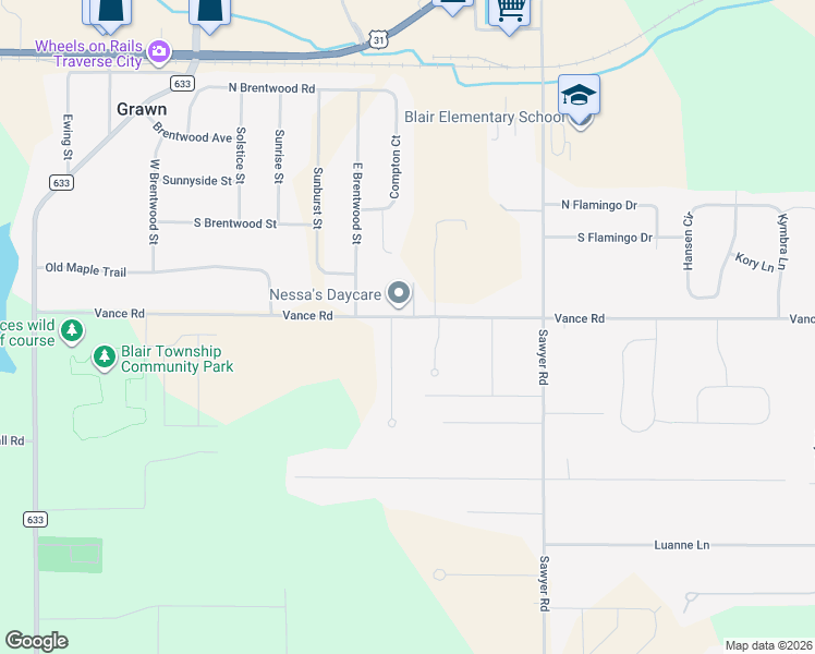 map of restaurants, bars, coffee shops, grocery stores, and more near 1801-1999 Zola Dr in Grand Traverse
