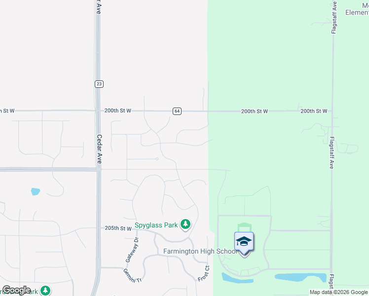 map of restaurants, bars, coffee shops, grocery stores, and more near 7059 200th Street West in Farmington