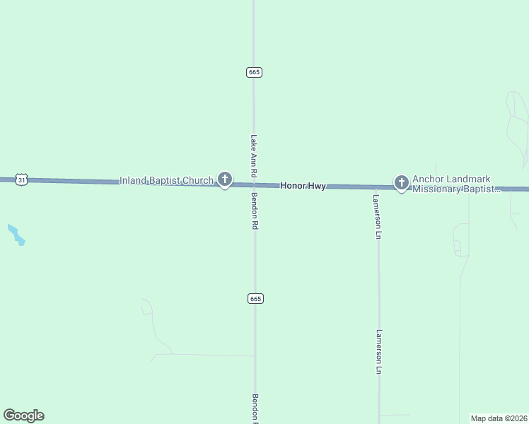 map of restaurants, bars, coffee shops, grocery stores, and more near 1163-1993 County Highway 665 in Interlochen