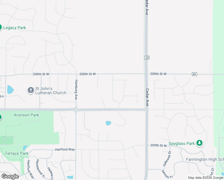 map of restaurants, bars, coffee shops, grocery stores, and more near 7690 200th Street West in Lakeville