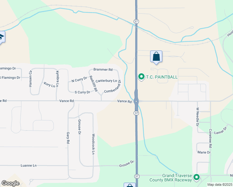 map of restaurants, bars, coffee shops, grocery stores, and more near 1893 Cumberland Drive in Traverse City