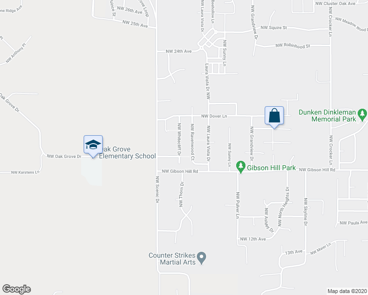 map of restaurants, bars, coffee shops, grocery stores, and more near 1829 Northwest Whitecliff Drive in Albany