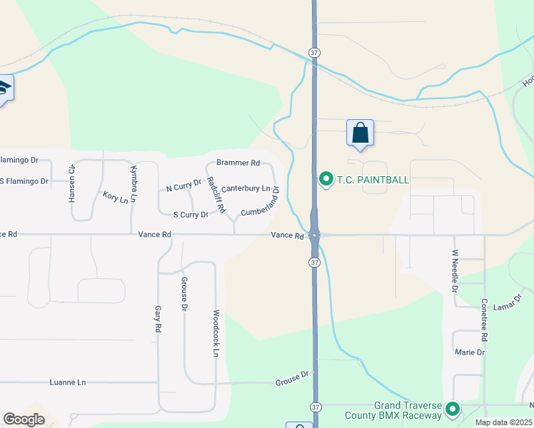 map of restaurants, bars, coffee shops, grocery stores, and more near 1893 Cumberland Drive in Traverse City