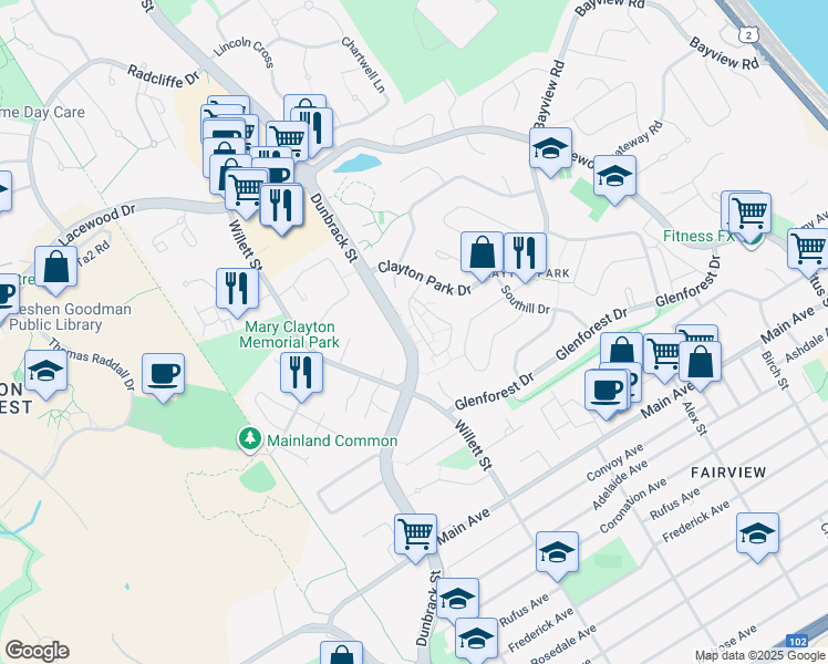 map of restaurants, bars, coffee shops, grocery stores, and more near 112 Forestside Crescent in Halifax