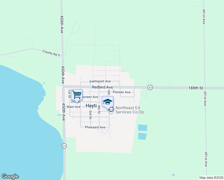 map of restaurants, bars, coffee shops, grocery stores, and more near Palmquist Avenue in Hayti
