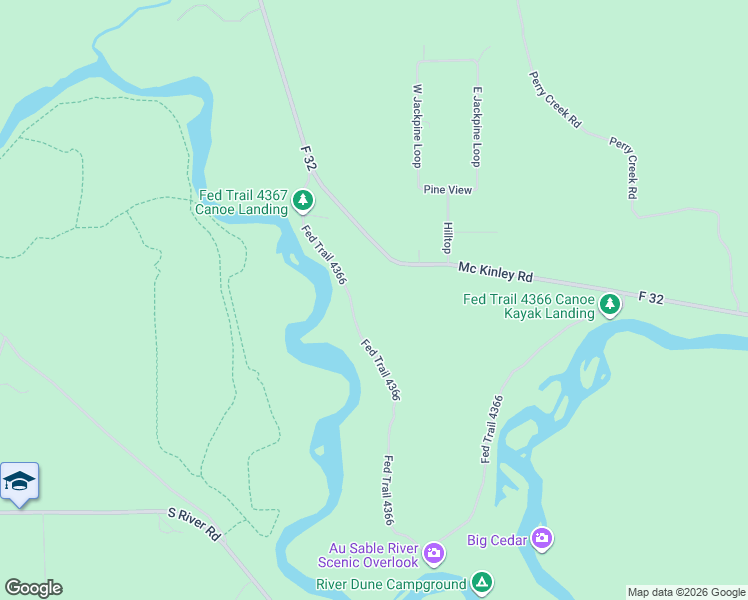 map of restaurants, bars, coffee shops, grocery stores, and more near 761 Mc Kinley Road in Mio