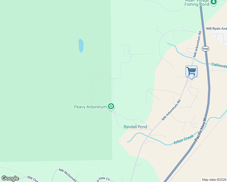 map of restaurants, bars, coffee shops, grocery stores, and more near 8450-8674 Northwest Peavy Arboretum Road in Corvallis