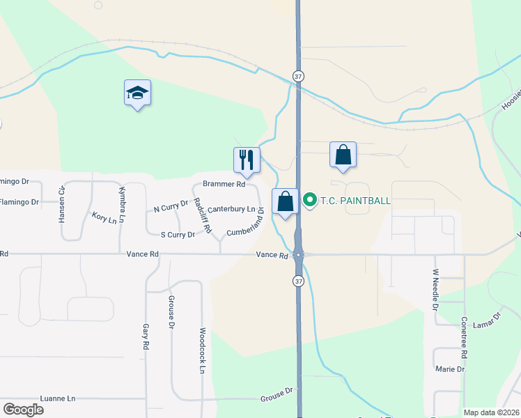 map of restaurants, bars, coffee shops, grocery stores, and more near 4101 Canterbury Lane in Traverse City
