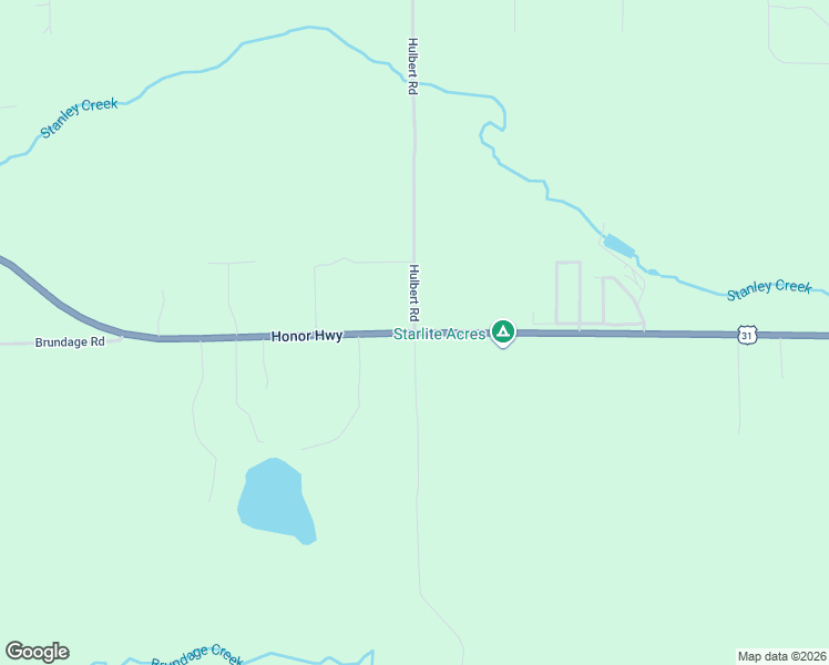 map of restaurants, bars, coffee shops, grocery stores, and more near 2000 Hulbert Road in Interlochen