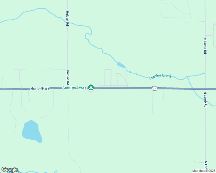 map of restaurants, bars, coffee shops, grocery stores, and more near 17330 Honor Highway in Interlochen