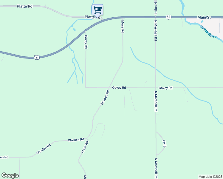 map of restaurants, bars, coffee shops, grocery stores, and more near 9701 Covey Road in Beulah