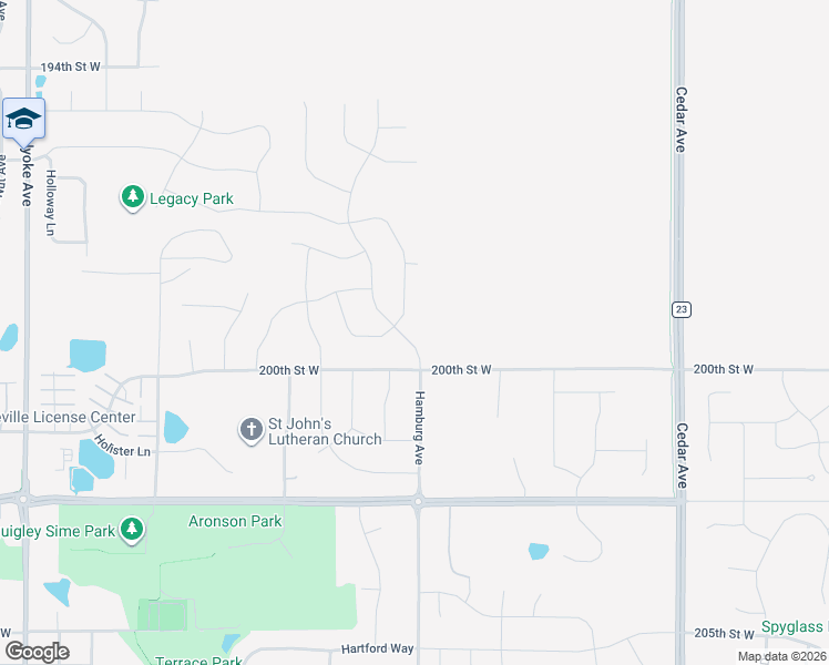 map of restaurants, bars, coffee shops, grocery stores, and more near 7975 200th Street West in Lakeville