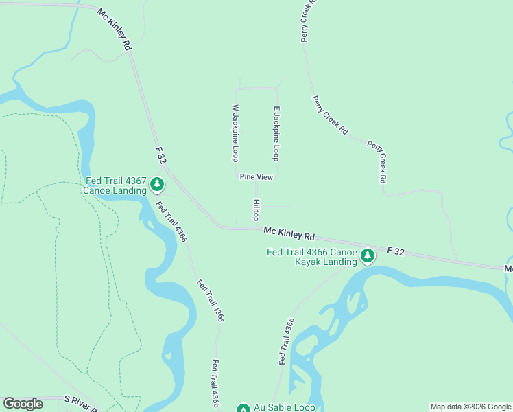 map of restaurants, bars, coffee shops, grocery stores, and more near Hilltop in Mio