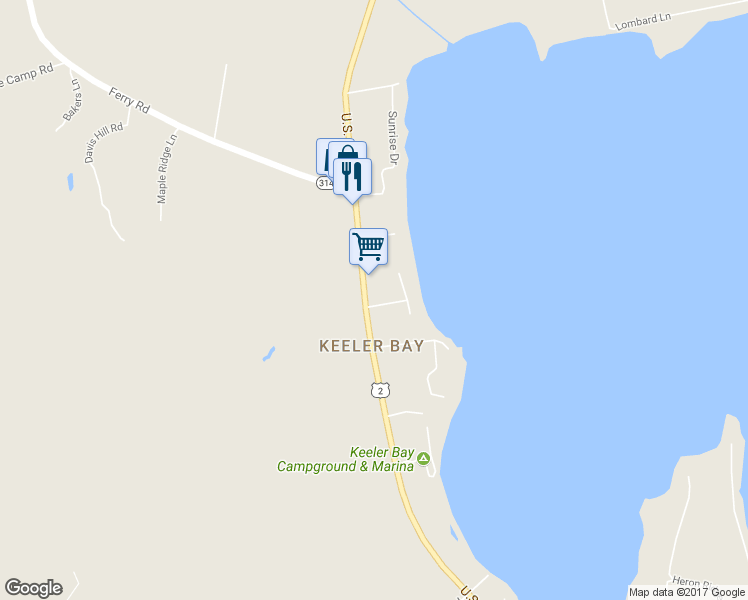 map of restaurants, bars, coffee shops, grocery stores, and more near 3 Cardinal Lane in South Hero