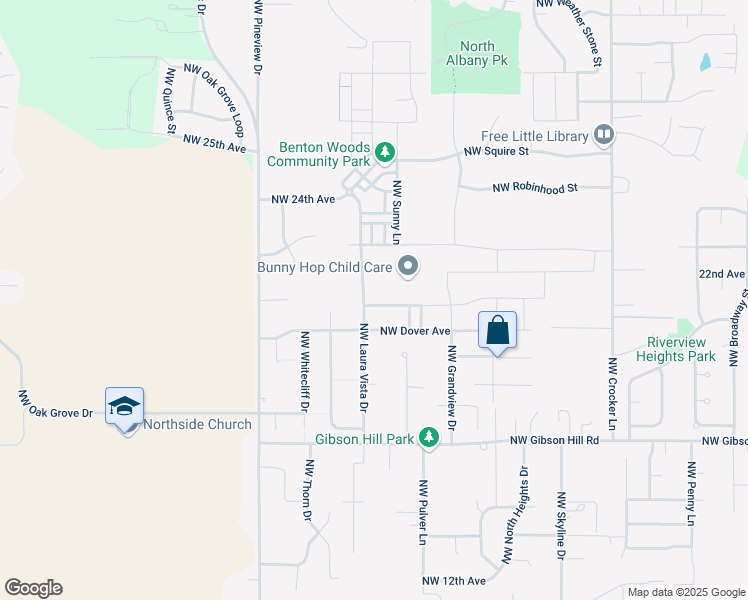 map of restaurants, bars, coffee shops, grocery stores, and more near 2985 Northwest Essex Avenue in Albany