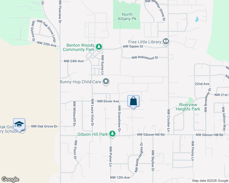 map of restaurants, bars, coffee shops, grocery stores, and more near 2833 Northwest Essex Avenue in Albany